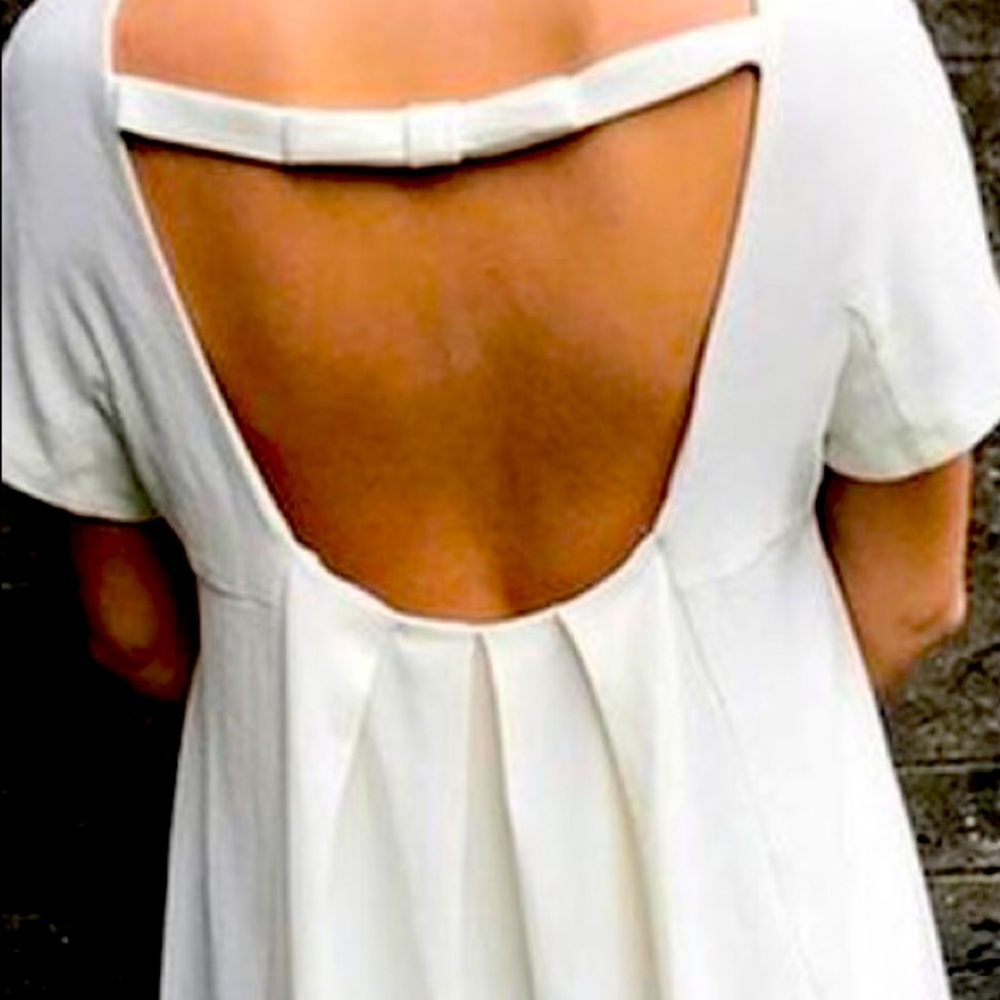 White mini trapeze dress